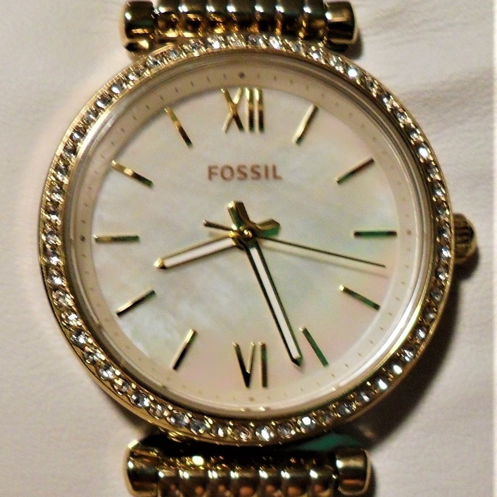 SOLD! Fossil ES4735 "Carlie" Gold Tone Watch
